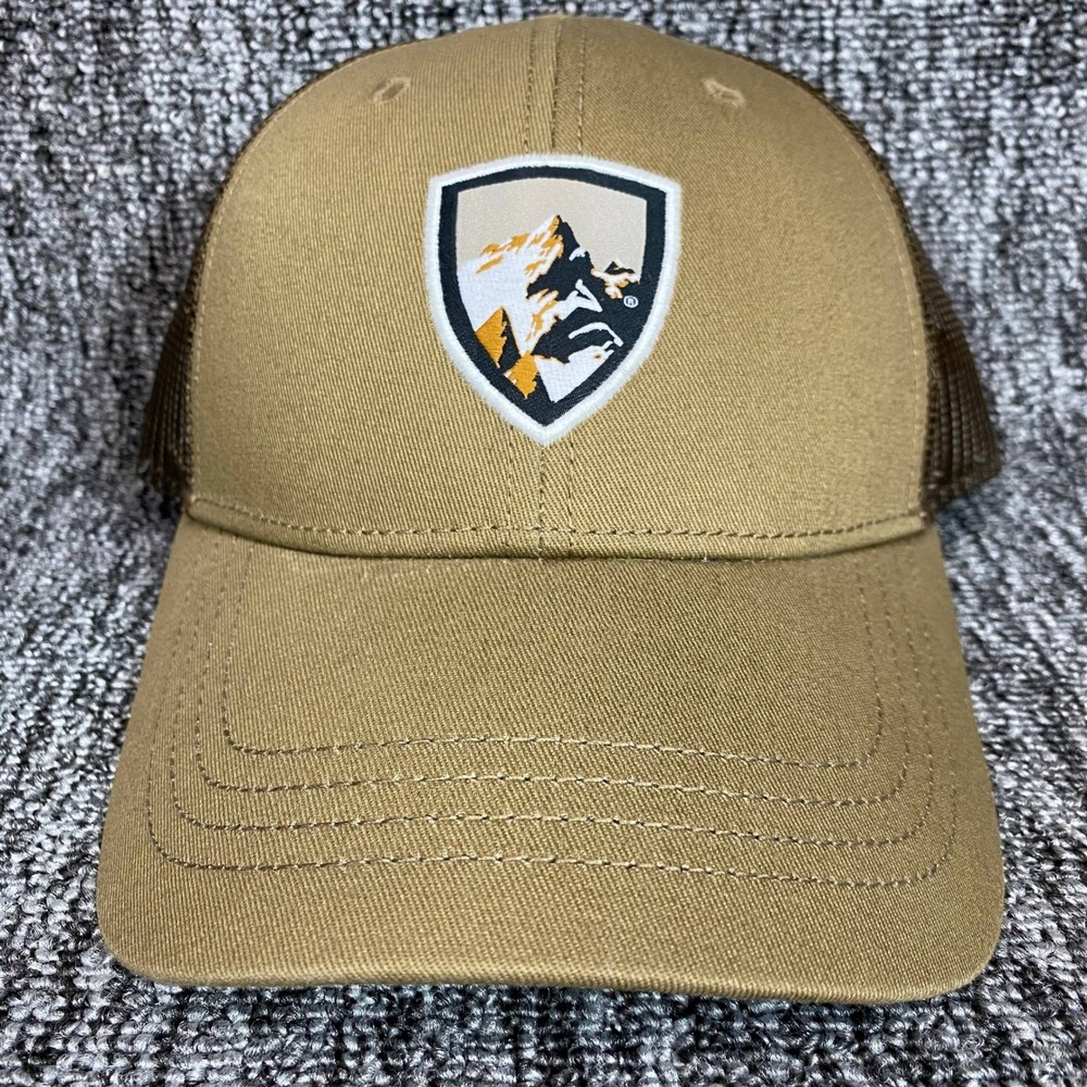 KUHL Trucker Hat Mens OSFA Brown Mountain Shield Logo Snapback Mesh Cap